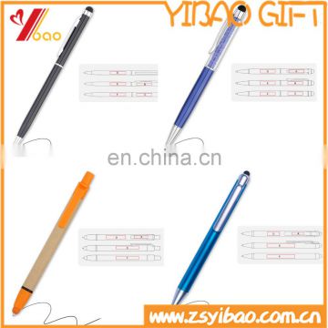 2017 new design cheap custom logo plastic ball pen in pad printing for black/blue ink