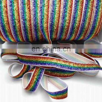 Popular glitter fold over elastic 3/8"