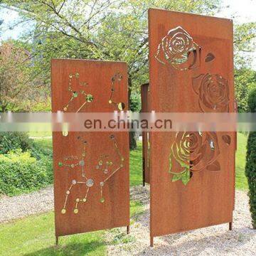 Natural Rust Art screen panel / laser cut metal screens