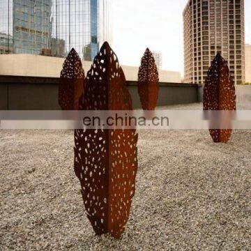 Silhouette Leaf Corten Steel Sculpture Metal Statue