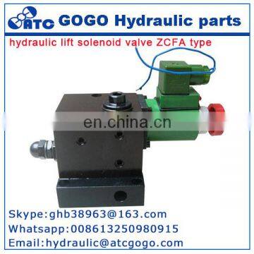 hydraulic system plate type lift valve,hydraulic lift solenoid valve ZCFA type,hydraulic jack lift