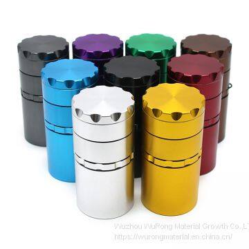 D50mm& H100mm Aluminium alloy 5-layer large storage space smoke grinder white edge as colorful cigar crushing device for tobacco,smoke,cigarette