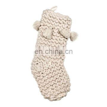 2020 Amazon Hot Sale Hand Made Holiday Gift Knitted Chunky Knit Blanket Bag,knit Blanket Cover With Tassel photo-3