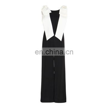 TWOTWINSTYLE Summer Backless O Neck Sleeveless Bowknot Bandages High Waist Sexy Jumpsuits Women