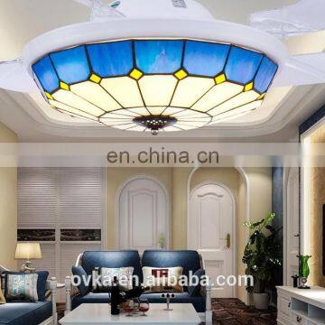 Factory Direct LED Stealth Ceiling Fan Light Fan Lights Tiffany Restaurant Stealth Children Fan Light Bedroom Decoration photo-5