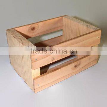 Handmade solid natural color smal giftl wooden crate