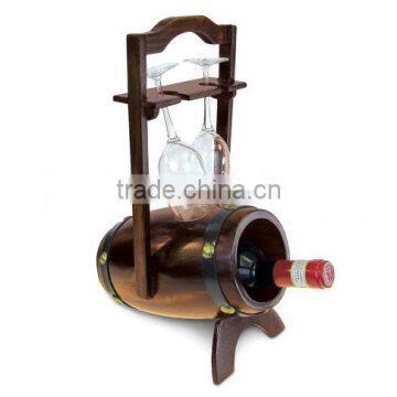 Custom stained color wooden wine holder decor, wood display wine and glass rack