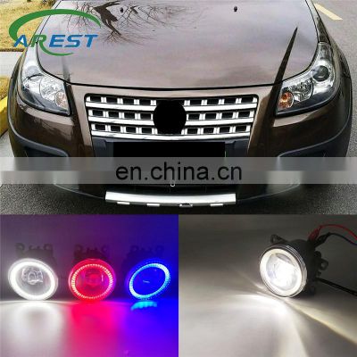 2 Functions Auto LED DRL Daytime Running Light Car Angel Eyes Fog Lamp Foglight For Suzuki SX4 2011 - 2016 2017 2018