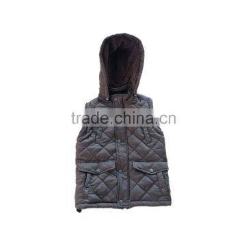 Children quilted vest with polar fleece