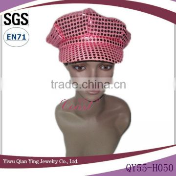 cheap fashion pink womans party hats with sequin