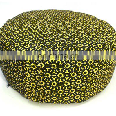 Cotton or buckwheat hull filled organic certified meditation cushion zafu