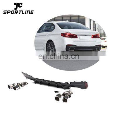 Black Painted M5 Style G30 Rear Diffuser with Exhaust for BMW G30 G38 Sport 2017-2019