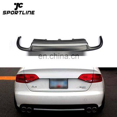 Silver Painting S4 Style Rear Diffuser for Audi A4 B8 quad exhaust dual outlet