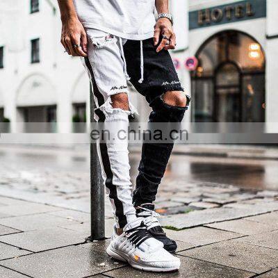 zheng Factory Direct Sale Plus Jacket Biker Ripped Skinny Pantalon men Stacked Jogger Pant Side Pocket Large Size Men's Jean