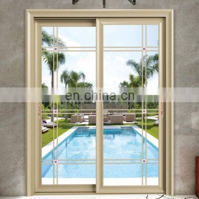 Balcony  aluminum glass french double sliding entry doors