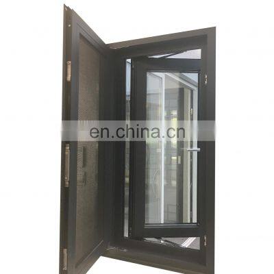 real best black soundproofing glazed extruded aluminum alloy frame mosquito net double hung casement windows with tempered glass