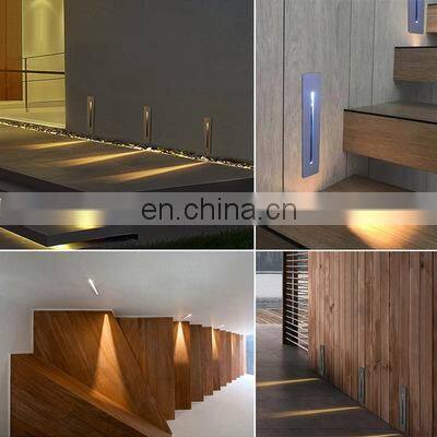 3W Indoor Aluminum Recessed Step Light LED Stair Lamp Outdoor and Indoor Wall Light