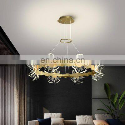 Nordic Simple Creative Romantic Pendant Light for Living Room Bedroom Hanging Lamp Petal LED Chandelier