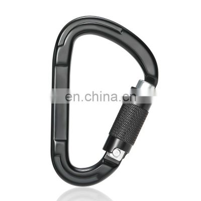 JRSGS 25KN D Shaped Colorful Snap Hook Climbing Aluminum Carabiner With Screw Outdoor Sports Customized S1703TN