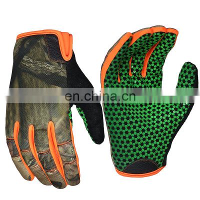 Camo Flexible Spandex Shooter Safety Gloves Anti-skid Silicone Palm Grip Hunting Gloves