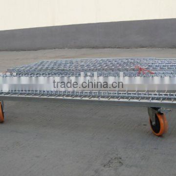 metal mesh box pallets with 4 wheels