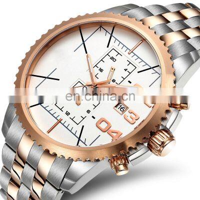 Wholesale Waterproof Quartz  Watch OEM ODM Luxury Brand Watches Men Chronograph Japan Movement Stainless Steel Watch