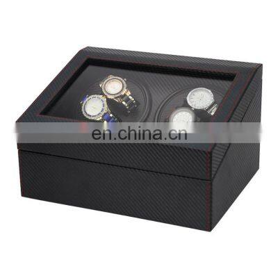 Watch Winding Carbon Fiber High Quality Watch Winder Motor Stop Automatic Watch Jewelry Display Cabinet Box