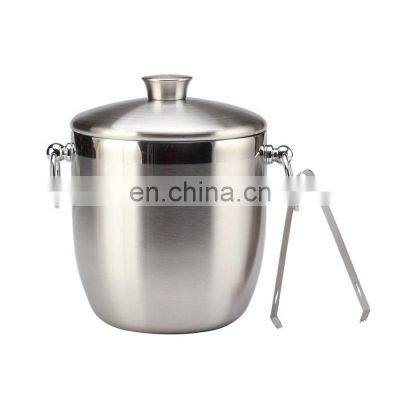 Best Seller Camping Outdoor Bar New 2022 Cooler Metal Tongs Modern Lid Ice Bucket Stainless Steel photo-2