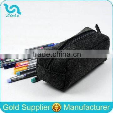 Black Simple Fashion Felt Storage Bag Cosmetic Coins USB Earings Pouch