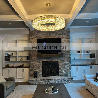 luxury modern chandelier lighting indoor decoration hotel lobby staircase villa crystal led ring chandelier