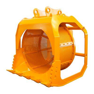 Excavator Sand Washing Drum Screen Gravel Drum Vibrating Screen Bucket Drum Screen