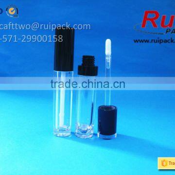 Clear Square Lip Gloss Tube With Matte Black Brush Cap, Transparent Square Lip Cream Case photo-6