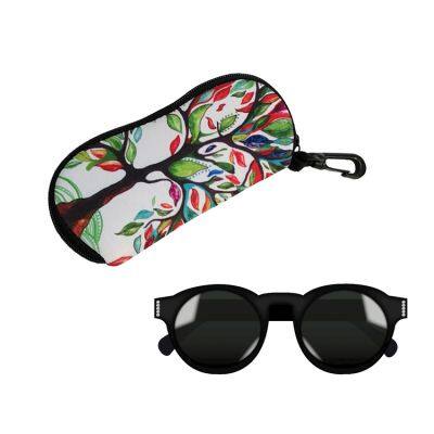 Customized Pattern Portable Neoprene Zipper Eyeglasses Sunglasses Soft Case Safety Pouch Bag for Glasses With Belt Clip photo-2