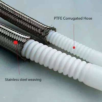 High Low Temperature Resistant Flexible Tube PTFE Hose with 304 316 Stainless Steel Braided High Pressure