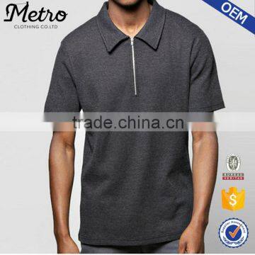 Wholesale New Design Stretch Polo Shirts With Zip Placket