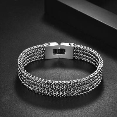 Fashion Men Cuban Bracelet Stainless Steel Women Bracelet On Hand For Couple Unisex Wrist Chain Jewelry photo-5