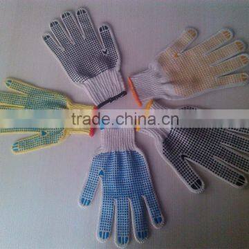 low price pvc dotted cotton glove