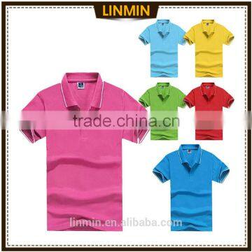 100% Cotton Chest Embroidery Polo Shirts with triping Collar and Cuff