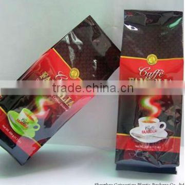 Coffee side gusset bags/ stand up coffee packing bags/ custom printing coffee food package bag