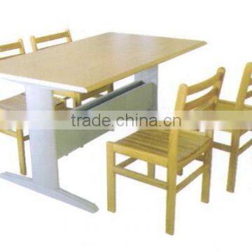 Metal reading table and chair reading room furniture