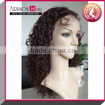 Kinky curl lace front silk top wig