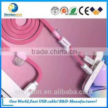 Hot selling 2 in 1 Remax USB data cable charge for iphone and micro at same time