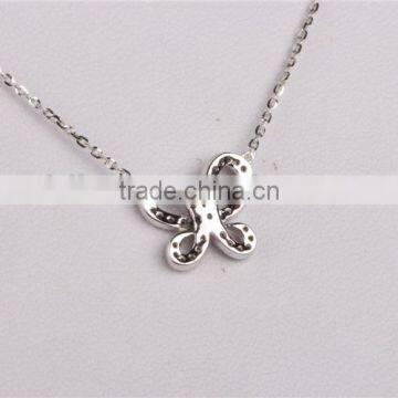 Dubai Jewellry Butterfly Necklace Girl's Silver Sterling Necklace Fashion Jewelry photo-5