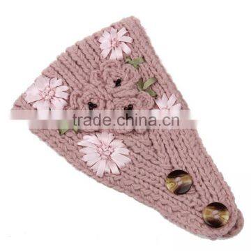 Fashion Charm Ladies Winter Hand Knitting Lace Flower Head Band