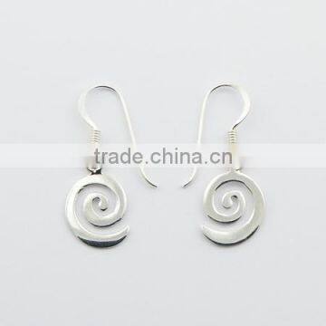 Petite Silver Loose Spiral Dangle Earrings