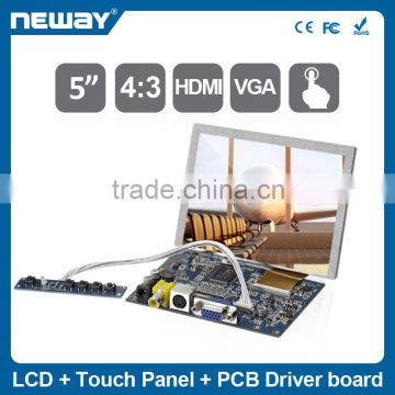 Low power consumption 4-wires resistive touchscreen SKD module with HD MI input