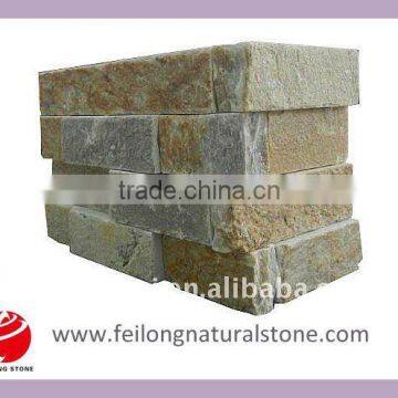 yellow stone wall brick corner