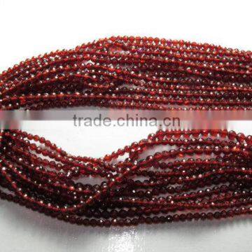 Natural Garnet Faceted Roundlle Beads 3MM,3.5MM,4MM Approx 14''Inch