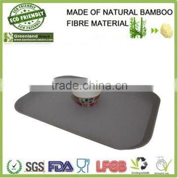 100% natural square lunch tray,bamboo fiber custom printed serving tray