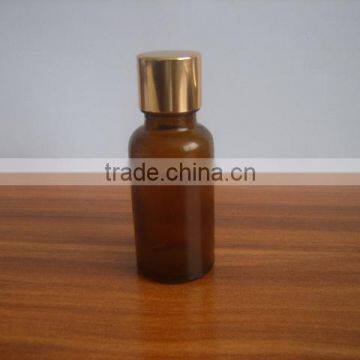 10ml amber essential oil bottle with golden cap